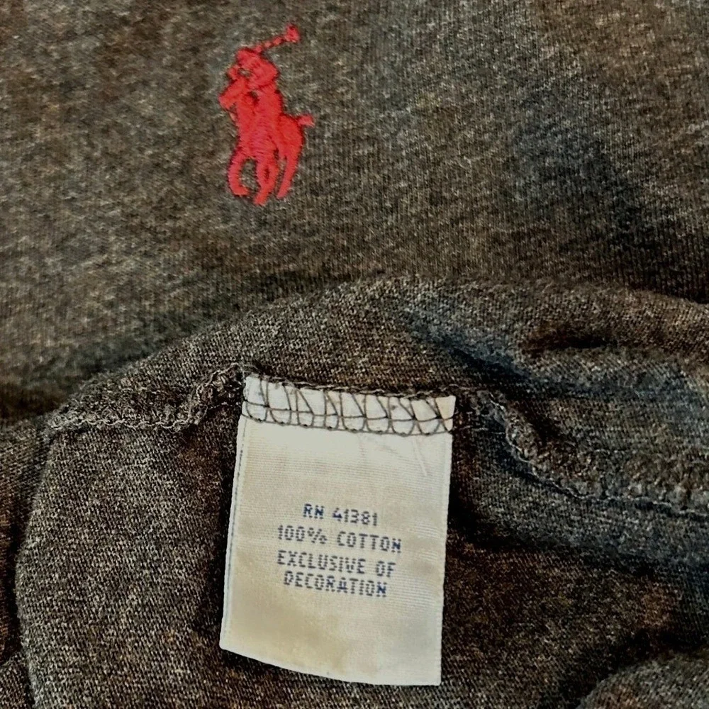 Polo Ralph Lauren T-Shirt XL Mens Gray Long Sleeve Custom Fit Pony Logo